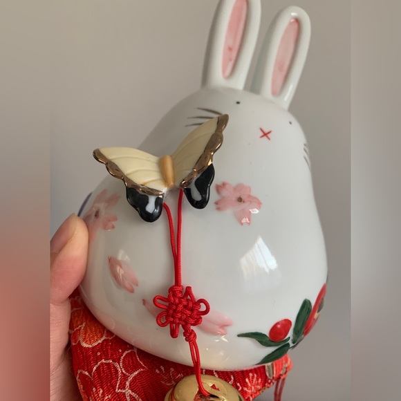 Happy Rabbit ceramic money bank - Picture 2 of 5